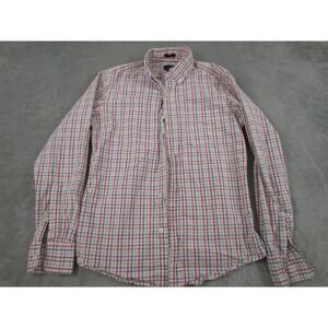 J Crew Shirt Mens Small‎ White Plaid Slim Fit Cotton Button Down Long Sleeve